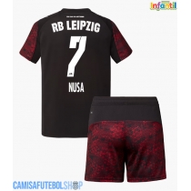 Camisa de time de futebol RB Leipzig Antonio Nusa #7 Replicas 3º Equipamento Infantil 2025-26 Manga Curta (+ Calças curtas)